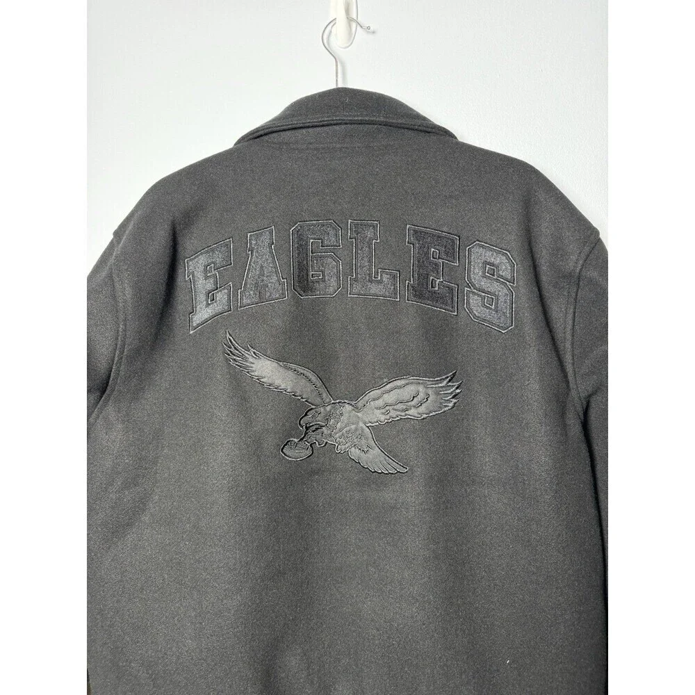 Philadelphia Eagles NFL Ultra Game Men's Triple Black Jacket Coat $160 Tag (MED)